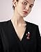 Fashion Lady Brooch Pin for Women Girls Colorful Enamel Crystal Lapel Pins Charm Dress Accessories Coats Scarves Bags Ceremony Clothes Elegant Handmade Holiday Party Jewelry (Red)