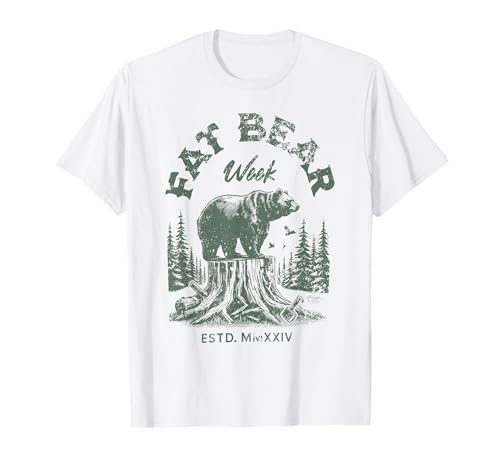 Fat Bear Week Vintage Retro Grizzly Bear Lovers T-Shirt