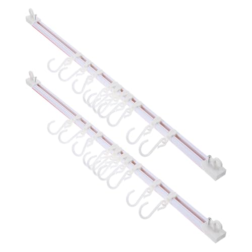 HEALEEP 2pcs 50cm Plastic Sliding Adhesive Kitchen Wall Hooks Rack