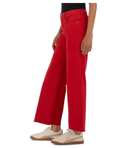 KUT from the Kloth Women's Meg High-Rise Fab Ab Wide Leg Raw Hem2