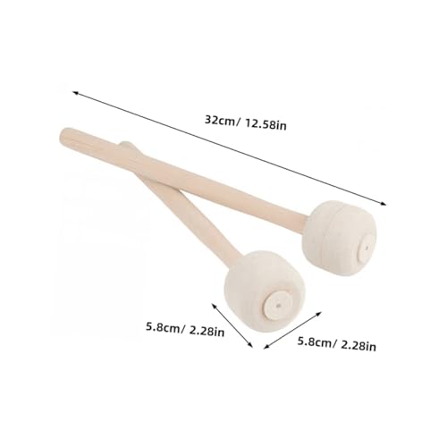 GALPADA 2 piezas de baquetas para bombo sin graves, con mango de madera y cabeza de fieltro, para percusión, práctica de banda y producción de sonido suave miniatura 2