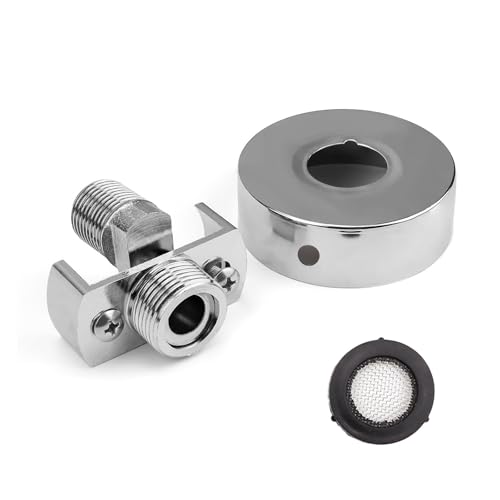 HJIAMA Excentricas grifo, Adaptador grifo ducha, Ajuste el ángulo de 0 a 40°, Galvanoplastia, con Cubierta Decorativa, Adaptador Grifo Ducha, Embellecedor grifo ducha