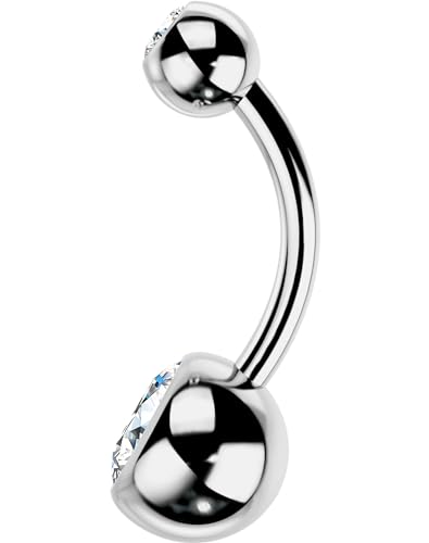 OUFER Belly Button Rings Surgical Stee, Internally Threaded Belly Rings, 14G Belly Piercing Jewelry, Belly Button Rings, Navel Piercing Jewelry For Women Men3