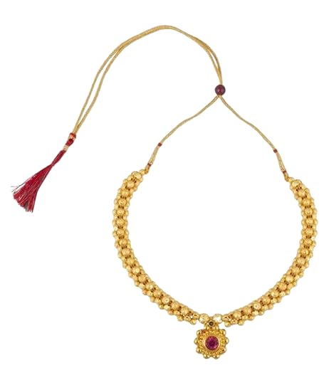 VIGHNESHWAR TRADERS Womens Traditional Wedding Maharashtrian Kolhapuri Thushi Saaj Mangalsutra Pendant Locket Necklace Set Jewellery (B0DFDM5Y6W) Amazon Price History, Amazon Price Tracker