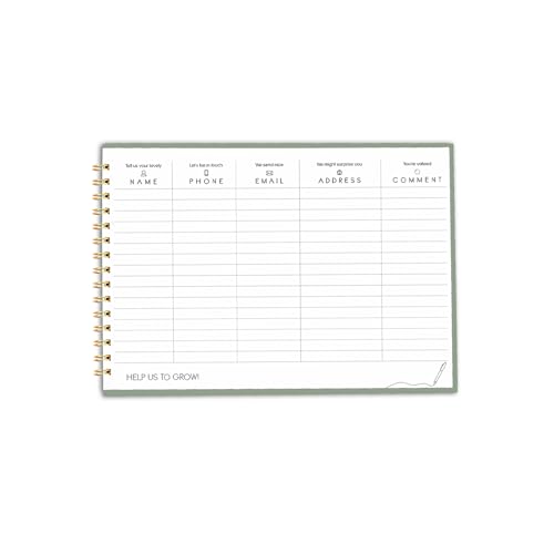 Image of Visitor Book - 8 x 12 Inches | Wiro Bound Guest Register for Hotels, Offices, Exhibitions, Boutiques & Business Use | Medium Size Visitor Log Book for Reception & Front Desk
