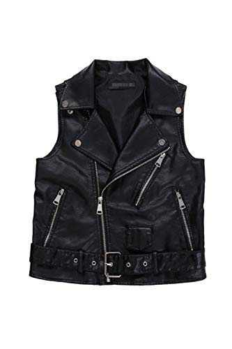 Chalecos De Cuero De Imitación para Mujer Chaquetas Sin Mangas Chaleco De Motociclista Chaleco Outwear Negro 3XL Cover