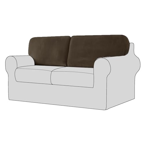 Housse de coussin de canapé velours élastique carré chic café