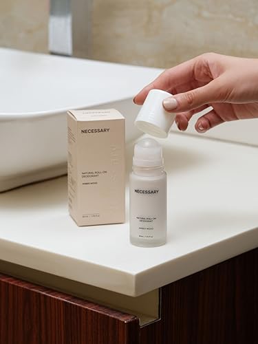 Image of Necessary Underarm Roll-On | Amber Wood Deodorant - 50ml | 24-Hour Protection | Prevents Body Odour, Hydrates & Brightens Skin | Aluminum & Alcohol Free | Stain-Free, Sulphate & Paraben Free | For All Skin Types