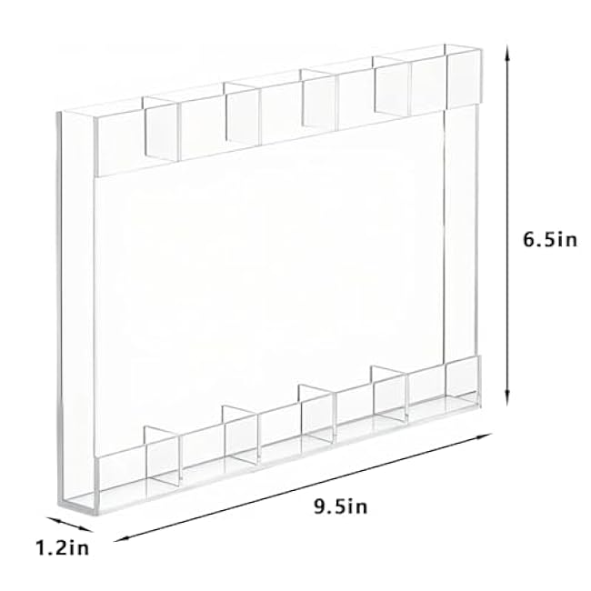 Acrylic Straw Holder, 9.5 Inch Cabinet Door Organizer, Transparent Storage Dispenser with Adhesive Strips for Kitchen Counter