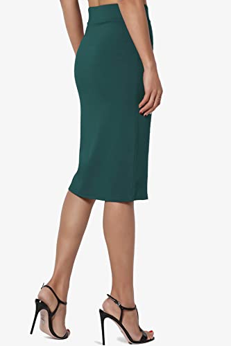 TheMogan Women's Office Ponte Stretch Knit Elastic High Waist Knee Pencil Midi Skirt4
