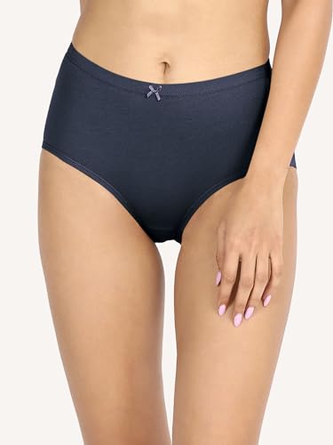 Image of NYKD Cotton Anti-Microbial Panties for Women, Seamless, Full Brief, Stretch Full Coverage with Inner Elastic Panty (Combo Pack of 3) Full Brief, NYP104, Peacoat, Withered Rose, Windsor Wine, S, 3N