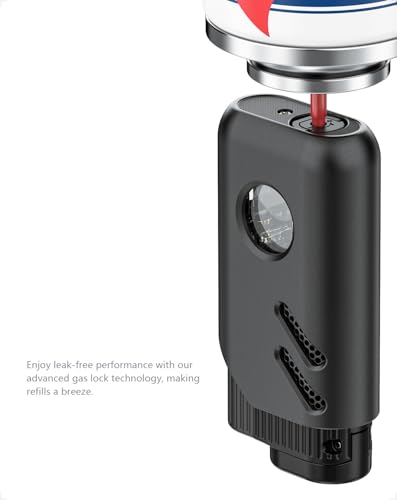 Encendedor turbo ajustable con llama triple a butano negro miniatura 4