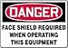 Accuform MPPE015VA Eye & Face Protection DANGER FACE SHIELD REQUIRED WHEN OPERATING THIS EQUIP 7"x10" Alum (040)