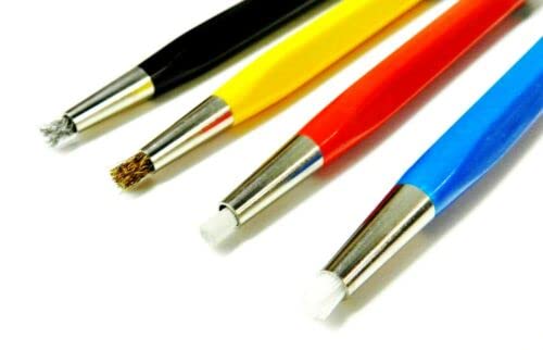 JTS 4pc Scratch Brush Set Brass Steel Fiberglass Nylon - Watch Repair & Jewelry Tool