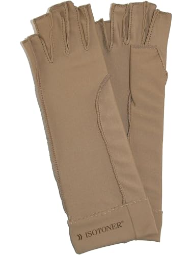 Image of isotoner Women & Men Arthritis Compression Rheumatoid Pain Relief Gloves for joint support with Open /Full finger design