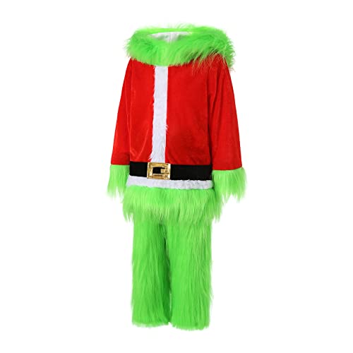 Disfraz infantil navideño de monstruo peludo verde miniatura 2