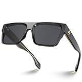 VISOONE Oversized Square Flat Top Sunglasses Women Men Retro Trendy Fashion Accessories UV400 Protection Shades Alba
