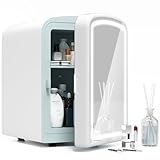 4 Liter Portable Small Fridge with Dimmable LED Mirror