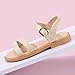 PANDANINJIA Girls Sandals Beige Toddler Little Kid Cute Open Toe Flats Dress Sandals Size 8 Mona Summer Shoes