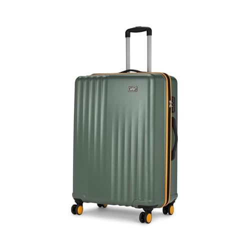 Image of Safari Citymiles Luggage | Hard-Sided Polycarbonate Suitcase | 8 Spinner Wheels | Anti-Theft Zipper | (Green, Medium (69 CM))