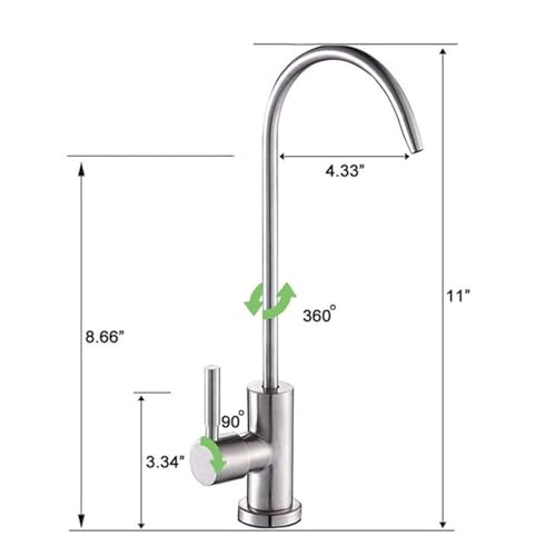 Grifo de filtro de cocina con cuello de cisne en acero inoxidable 4