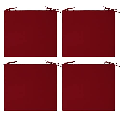 Cozyide Outdoor Chair Cushions, Waterproof Patio Seat Cushions With Adjustable Straps, Square Corner Patio Chair Cushions For Garden, Burgundy, 18.5X16X3 Inch (Pack Of 4) #TOP19