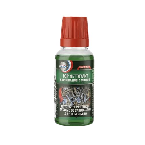 ERC &ndash; [TOP Nettoyant Carburation & Moteur] | Additif | Con&ccedil;u pour les deux-roues | Nettoyant carburateur, injecteurs et soupapes | Prot&egrave;ge le syst&egrave;me de carburation et de combustion | 50 ml