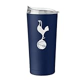 Logo Brands English Soccer Tottenham Hotspur FC 20 oz Stainless Steel Tumbler - Double Wall, Powder Coated Insulated Cup – Sleek And Durable- Keeps Drinks Hot Or Cold For Hours