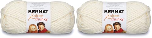 Image of Bernat Softee Chunky Yarn, 3.5 Oz, Gauge 6 Super Bulky, Natural (Pack of 2)