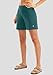 SANTINY Women's 6'' Athletic Long Shorts with 4 Pockets High Waisted Bermuda Shorts for Women Walking Running Casual (Peacock Green_XL)