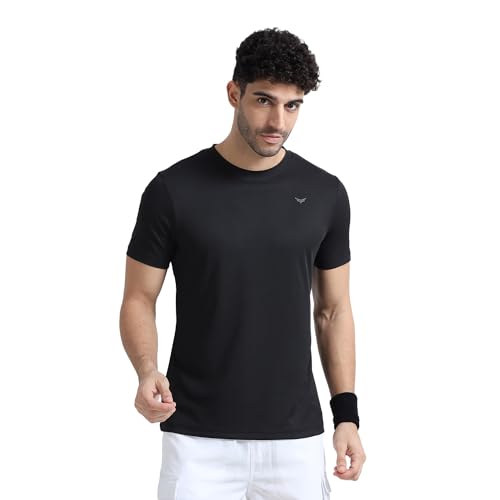 Image of XTRIM Sports T-Shirt for Men, Quick Dry Gym T-Shirt for Men, Half Sleeve Solid Casual Round Neck, Stylish Regular Fit, Lightweight Running Training Activewear
