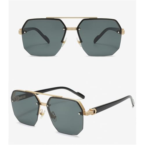 Double Bridge Rimless Shades Oversized Gradient UV400 Eyewear3