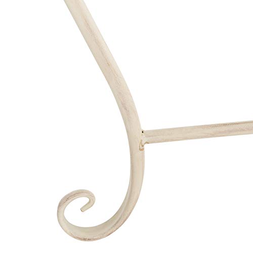 Image of SAFAVIEH Outdoor - Abia Iron Tree Bench - Distressed White Iron Metal - Vintage Scrollwork Garden Design - Ideal for Patio, Deck, Porch, Garden, 17 inch Seat Height (PAT5018A)