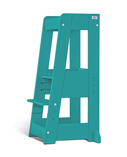 tiSsi Lernturm Felix, Entdeckerturm Montessori Learningtower Buche Petrol Cover