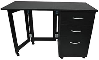 WATSONS FLIPP - 3 Drawer Folding Office Storage Filing Desk/Workstation - Black
