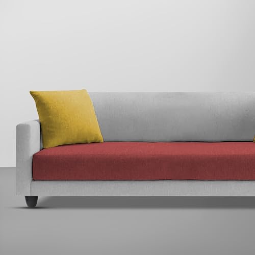 Image of Casaliving Dominic 3 Seater Sofa Set for Living Room (Maroon Grey Fabric) Premium Fabric Sofa