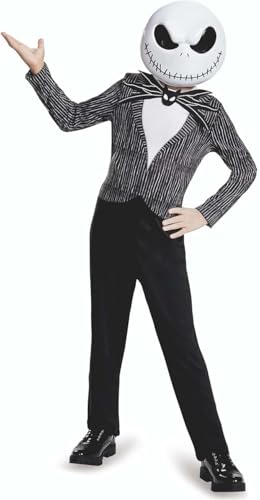 Disney Official Classic Nightmare Before Christmas Jack Skellington Costume Kids with Mask Suit Fancy Dress Halloween Costumes for Kids Size S