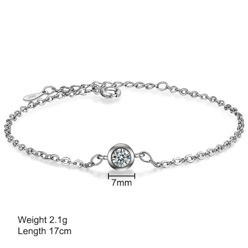 Single layer round bracelets femmes en argent de structure robuste