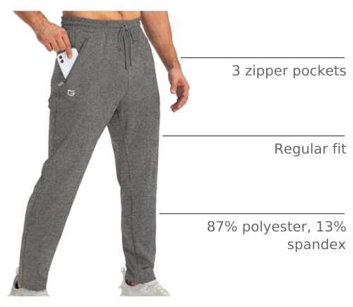 Image of G Gradual Men's Sweatpants with Zipper Pockets Tapered Joggers for Men Athletic Pants for Workout, Jogging, Running