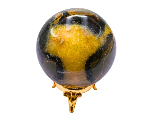 Image of Certified Septarian Crystal Ball for Meditation - Premium Crystal Vastu Items for Home and Feng Shui Items for Good Luck - Ideal for Pooja Supplies and Spiritual Practices (2.5 inch Inch)