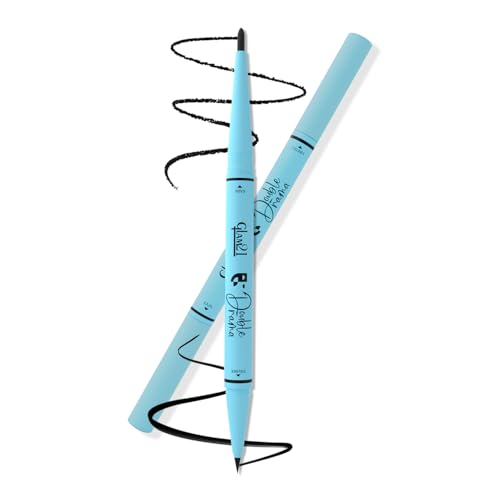 Glam21 Double Drama Kajal + Eyeliner Duo | Dramatic black pigment | Smudge proof| Waterproof| Matte finish| Long lasting upto 48 Hours| Creamy Formula| Intense color| Black
