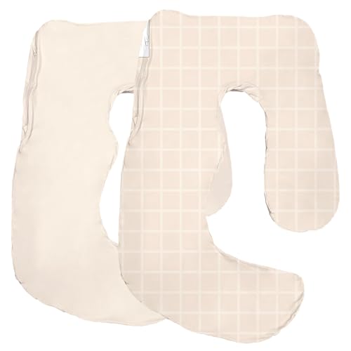 littogoose Maternity Pillow Cover ONLY Compatible with Momcozy Pregnancy Pillow (2 Pack Covers-Pillow NOT Included)
