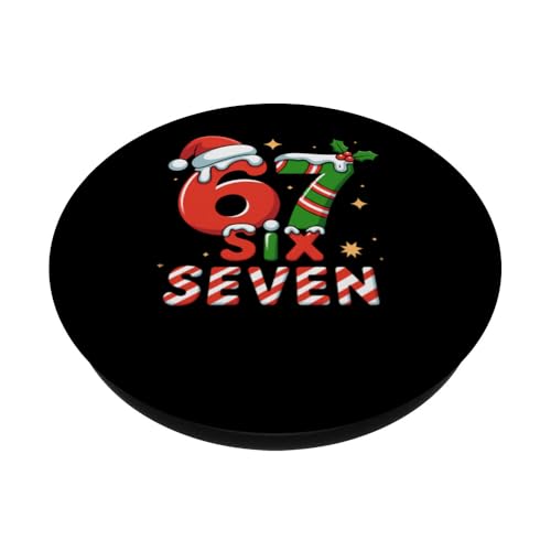 Funny 67 Meme Christmas Six Seven Santa Holiday PopSockets Adhesive PopGrip