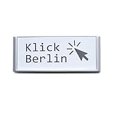 Klick Berlin Namensschild Magnetisch | starker Magnet, hält gut auf Bekleidung | professionelle Qualität | Einfach Namen einfügen und anstecken (1)