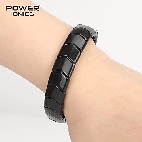 Power Ionics Handmade Beaded Bracelets for Men and Women, Black Tourmaline 15mm Arrow Beads, High Elastic 17.5-21cm Size, Mens Beaded Bracelets4