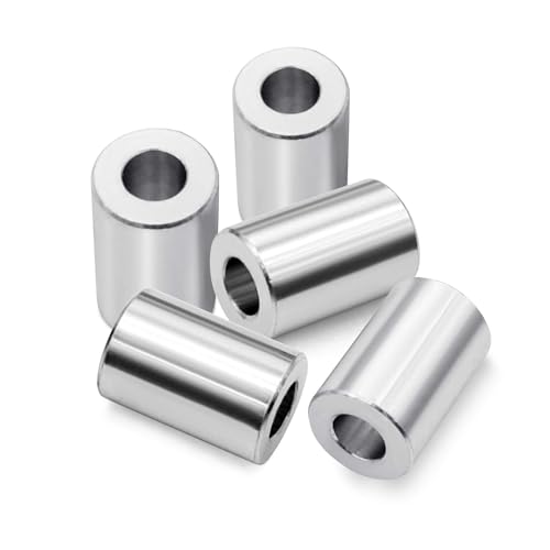 Sysarua 20pcs Aluminum Spacers 1/2-in O.D. x 1/4-in I.D. x 3/4-in Length Smooth Spacer Bushings