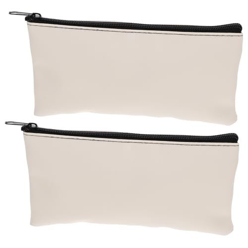 2Pcs Large PU Leather Zipper Money Bags Versatile Pouches for Cash Receipts Documents for Staff Organizing Finances