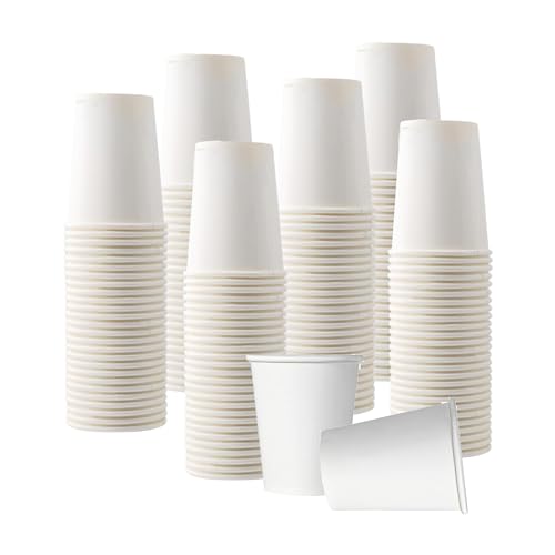 DETERMONDO Bicchieri in Carta 180 ml, 500 Pezzi, Bianchi, Monouso Compostabili, Ecologici e Biodegradabili, Per Acqua, Resistenti per Bevande Fredde e Calde, Ideali per Eventi, Feste, Catering