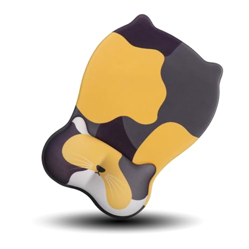 マウスパッド リストレスト一体型 手首サポート エルゴノミクス 低反発 人間工学 滑り止め ジェルクッション 腱鞘炎対策 オフィス ゲーミング 疲労軽減 かわいいデザイン (ミックスカラー)