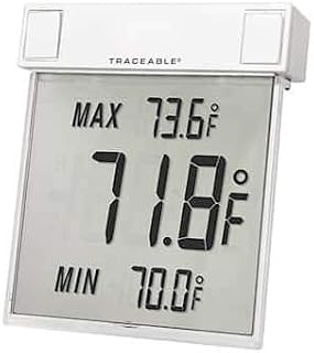 Digi-Sense Traceable Big-Digit See-Thru Digital Thermometer with Calibration; Fahrenheit